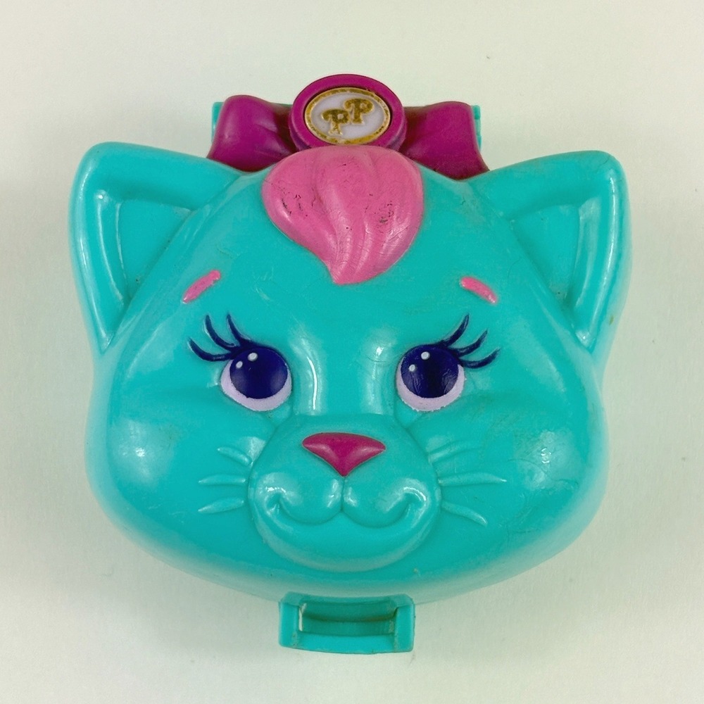 Vintage 1993 Polly Pocket‎ Polly's Cuddly Kitten Play-set 2.5" Blue Compact Only